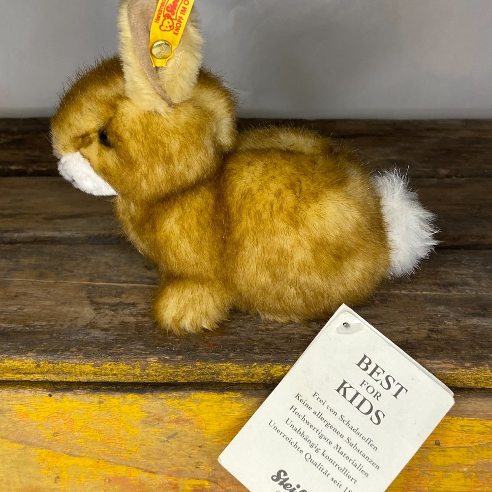 Steiff Hoppel (080081) Brown Rabbit Bunny Plush Toy 2010 Retired- With Tag
